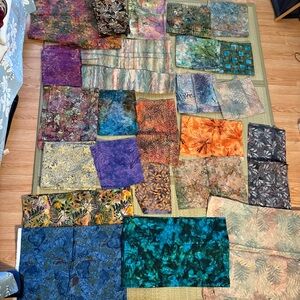 Batik Lunn Fabric Scraps 5 Pound Grab Bag Scrap